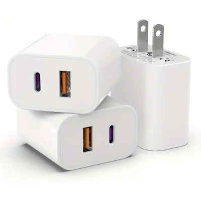 3 Pack USB C Charger Block, Double Fast Plug